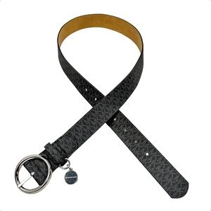 MICHAEL KORS MK logo Belt with Silver Charm Accent
